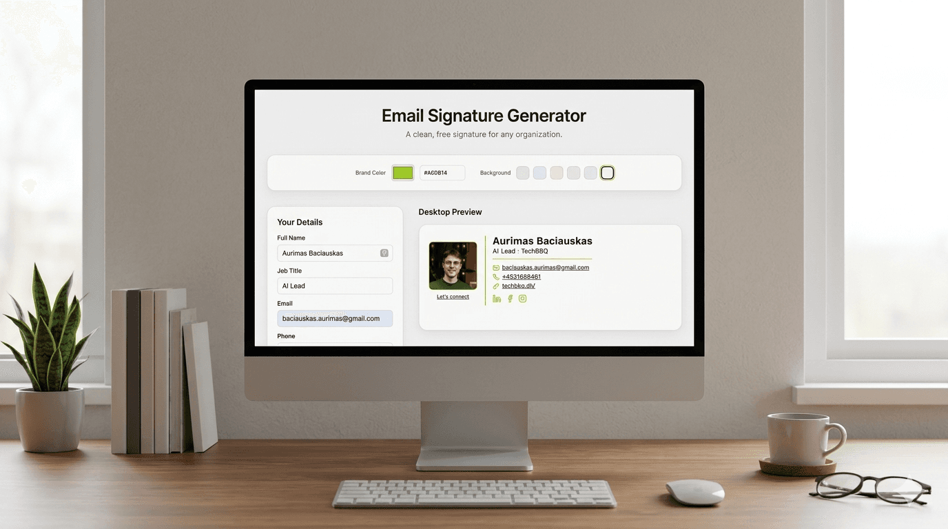Email Signature preview