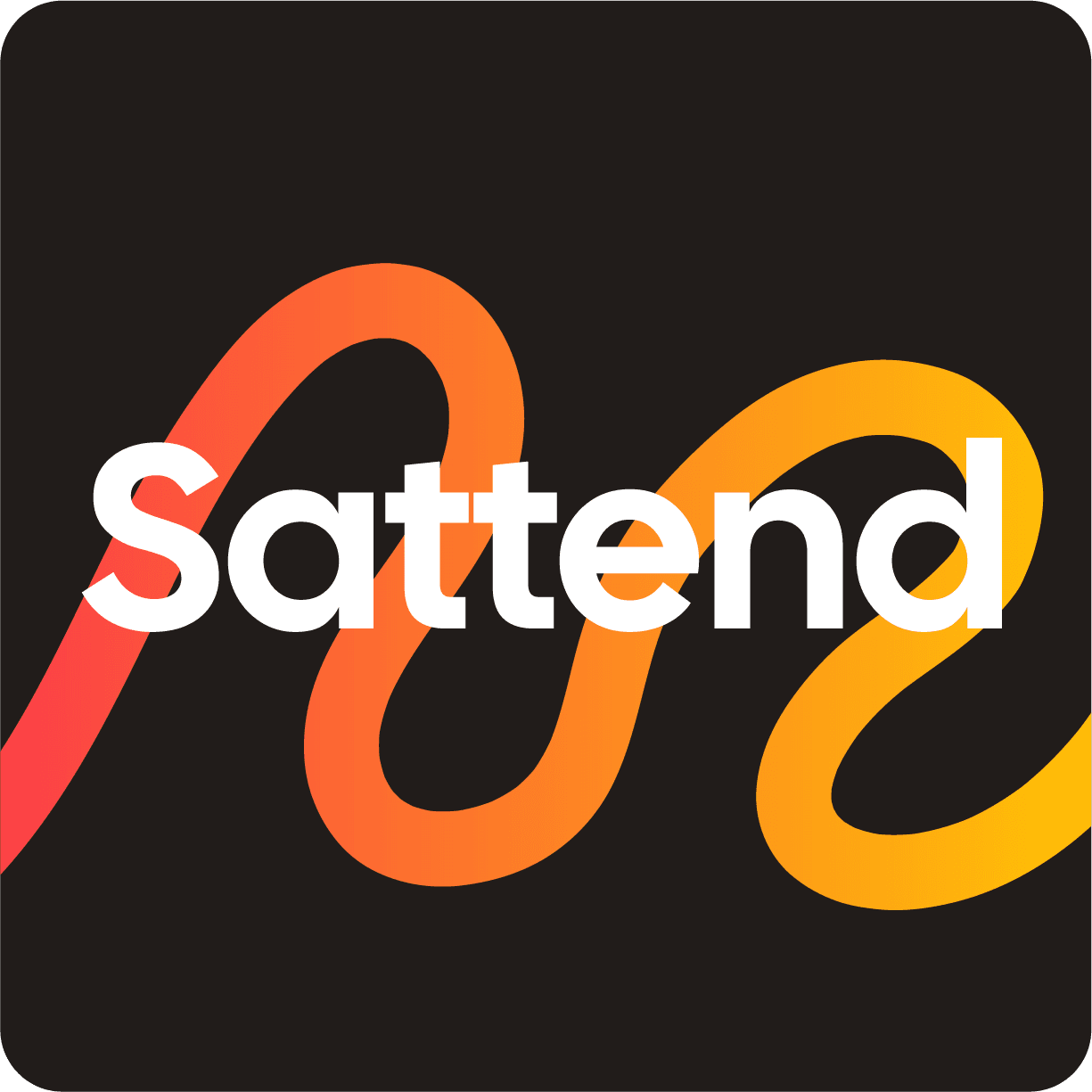 Sattend logo · intertwined squiggle